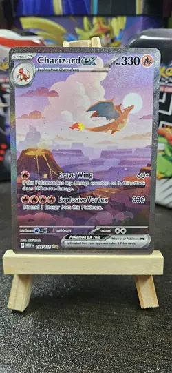Charizard EX 199/165 NM/M Full Art Scarlet & Violet 151 Pokemon TCG Card - Image 1