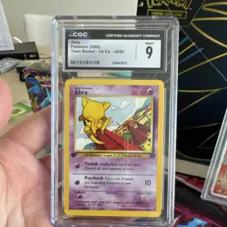 Pokemon TCG Abra Team Rocket 1st Edition CGC 9 49/82 40HP Psychic Card - Image 1
