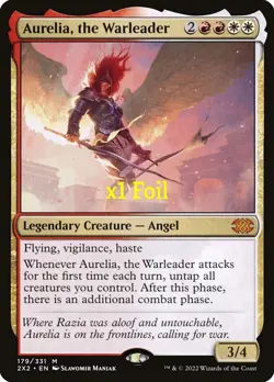 MTG Foil Double Masters 2X2 Aurelia, the Warleader MINT - Image 1