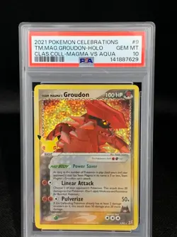 2021 POKEMON CELEBRATIONS CLAS. COLL Team Magma’s Groudon 9/95 PSA 10 GEM MT - Image 1