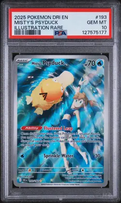 2025 POKEMON DRI EN-DESTINED RIVALS ILLUSTRATION RARE MISTY'S PSYDUCK PSA 10 - Image 1