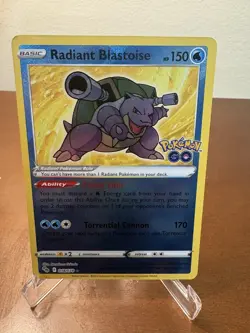 Radiant Blastoise 018/078 Pokemon GO - Pokemon TCG Holo - NM - Image 1