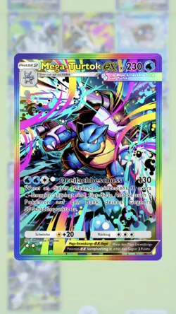 Pokemon TCG Pocket Mega-Turtok EX ⭐⭐ Rainbow Fullart (GER) - Trade - Image 1