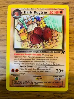 Dark Dugtrio (23/82) Non Holo Team Rocket Set Rare Pokemon Card! FREE P&P! - Image 1