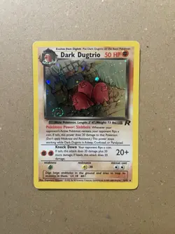 Dark Dugtrio 6/82 SWIRL HOLO Rare Team Rocket WOTC 2000 Pokemon Card Near Mint - Image 1