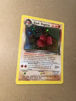 Dark Dugtrio 6/82 SWIRL HOLO Rare Team Rocket WOTC 2000 Pokemon Card Near Mint - Image 3