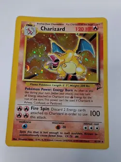 Charizard 004/130 Base Set 2 Holo - Heavily Played - Vintage WOTC Pokemon TCG - Image 2