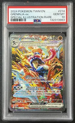 GRENINJA EX PSA 10 2024 POKEMON SV TWILIGHT MASQUERADE - TWM EN #214/167 SIR 983 - Image 1