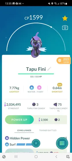 Pokemon Go Legendary Tapu Fini ( XXS ) - Image 1