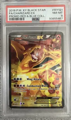Pokemon 2016 TCG Charizard EX XY121 Black Star Promo PSA 8 NM-Mint - Image 1