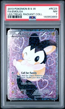 2013 POKEMON B&W LEGEND TREASURES RADIANT COLLECTION FULL ART/EMOLGA PSA 7 - Image 1