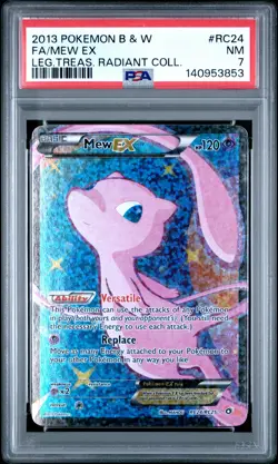 2013 POKEMON B&W LEGEND TREASURES RADIANT COLLECTION #RC24 FULL ART/MEW EX PSA 7 - Image 1
