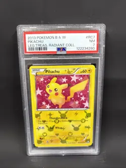 2013 Pokemon Legendary Treasures Radiant Collection Pikachu RC7 PSA 7 - Image 1
