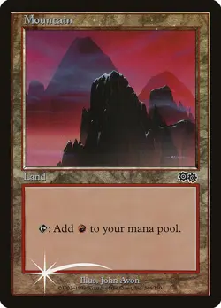 MRM ENGLISH FOIL Montagne (V.2) - Mountain (V.2) EX MTG magic ALP ARENA LEAGUE - Image 1