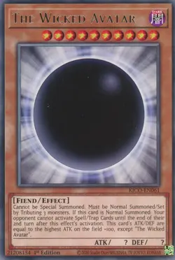 Yugioh! The Wicked Avatar - KICO-EN061 - Rare - 1st Edition Near Mint, English - Image 1