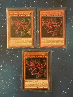 3x Yu-Gi-Oh! SLIFER THE SKY DRAGON EGS1-EN001 Ultra Rare Egyptian God NM LOT - Image 1