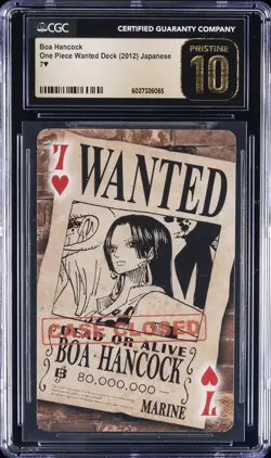 2012 ONE PIECE WANTED DECK SEVEN OF HEARTS - JPN BOA HANCOCK CGC 10 PRISTINE - Image 1