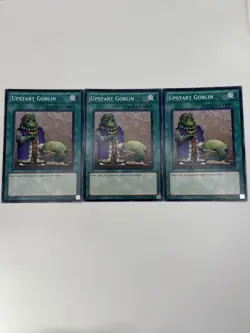 YUGIOH: 3x Upstart Goblin DEM1-EN014 PLAYSET Near Mint - Image 1