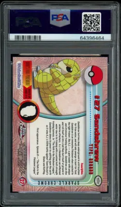 2000 Topps Chrome Pokemon Series 1 Sparkle Sandshrew #27 PSA 9 MINT - Image 2