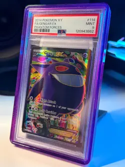 2014 Pokemon Gengar EX XY Phantom Forces Full Art #114 PSA 9 - Image 1