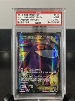 2014 POKEMON XY PHANTOM FORCES #114 FULL ART / GENGAR EX PSA 9 Rare OC Cert! - Image 1