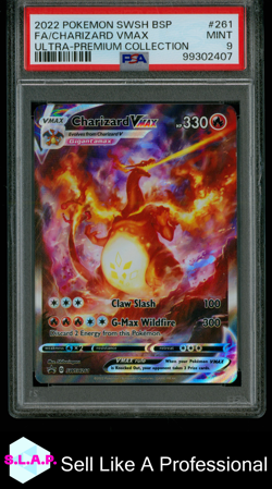 CHARIZARD VMAX POKEMON 261 2022 SWSH PROMO VMAX FULL ART ENGLISCH PSA 9 MINT - Image 1