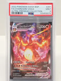 PSA 9 MINT Pokemon Charizard VMAX SWSH261 FULL ART HOLO PROMO Pokemon TCG 2022 - Image 1