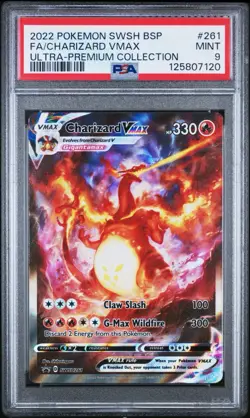 2022 POKEMON SWSH BLACK STAR PROMO #261 FULL ART/CHARIZARD VMAX PSA 9 - Image 1