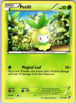 Petilil 9/114 Common Black & White Pokemon Near Mint - Image 1