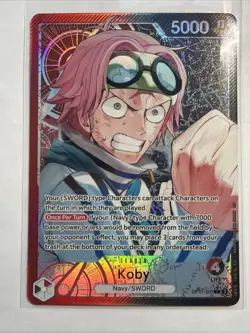 One Piece TCG Koby OP11-001 Leader Alt Art A Fist of Divine Speed English - Image 1