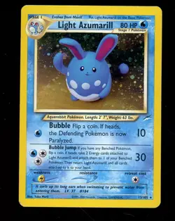Light Azumarill 13/105 Neo Destiny Unlimited Holo Rare Pokemon TCG - Image 1
