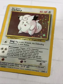 1999 Pokemon Base Set Clefairy Holo Rare Card 5/102 Ungraded - Image 2