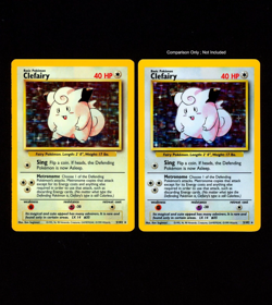 1999 Pokemon CLEFAIRY Base Set HOLO RARE Unlimited Edition INK ERROR Card 5/102 - Image 4
