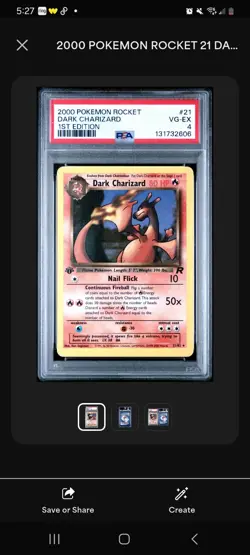 2000 POKEMON ROCKET 1ST EDITION #21 DARK CHARIZARD PSA 4 FAST SHIPPING - Image 4