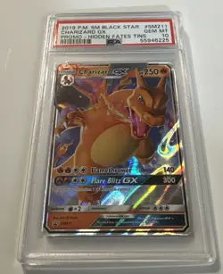 2019 PM SM Black Star Charizard GX Promo Card Hidden Fates Tin #SM211 PSA 10 - Image 1