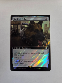 MTG Fallout-Basilisk Collar Surge Foil-NM-Extended Art-1008 - Image 1