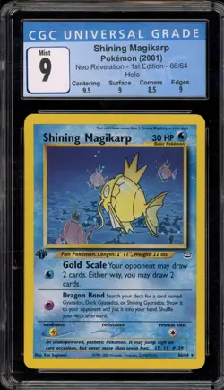Pokemon Shining Magikarp Neo Revelation 1st Edition Holo Secret Rare #66 CGC 9 - Image 1