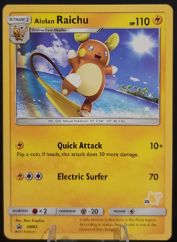 Alolan Raichu SM65 Black Star Promo (#25 Pikachu Stamped) - Pokemon TCG (NM) - Image 1