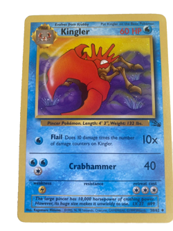 Kingler 38/62 Fossil set Excellent Condition Pokemon TCG 1999 WOTC Uncommon - Image 1