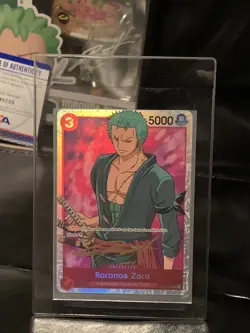 One Piece Card Game Romance Dawn English Roronoa Zoro Op01-025 SR NM - Signed - Image 3