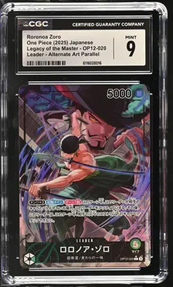 Roronoa Zoro #OP12-020 Japanese One Piece Legacy Of The Master CGC 9 Mint A3 - Image 1
