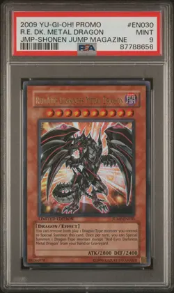 2009 Red Eyes Darkness Metal Dragon Yu-Gi-Oh! Shonen Jump Magazine Promo PSA 9 - Image 1
