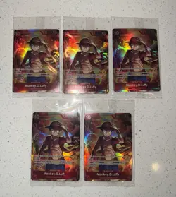 Set Of 5 Sealed Promo One Piece Card Treasure Booster Monkey.D.Luffy ST10-006 - Image 1