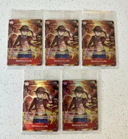 Set Of 5 Sealed Promo One Piece Card Treasure Booster Monkey.D.Luffy ST10-006 - Image 1