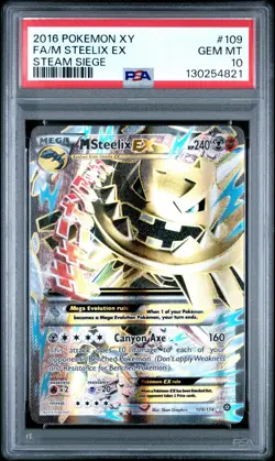 2016 POKEMON XY STEAM SIEGE M STEELIX EX #109 PSA 10 GEM MINT #130254821 - Image 1