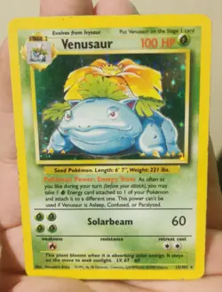 Pokemon TCG Venusaur Base Set Holo Unlimited Rare Card 15/102 LP/MP Condition - Image 2