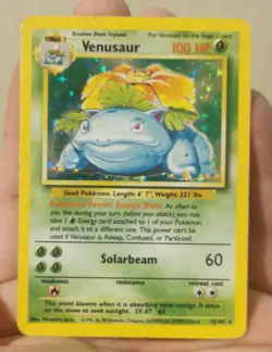Pokemon TCG Venusaur Base Set Holo Unlimited Rare Card 15/102 LP/MP Condition - Image 3