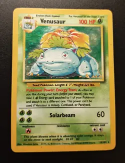Pokemon TCG Venusaur Base Set Holo Unlimited Rare Card 15/102 HP - Image 1