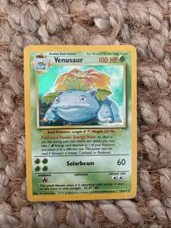 Pokemon TCG Venusaur Base Set Holo Unlimited Rare Card 15/102 HP - Image 1