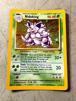 Pokemon TCG Nidoking 11/130 Base Set 2 Holo Rare WOTC SWIRL - LP/MP Card - Image 1